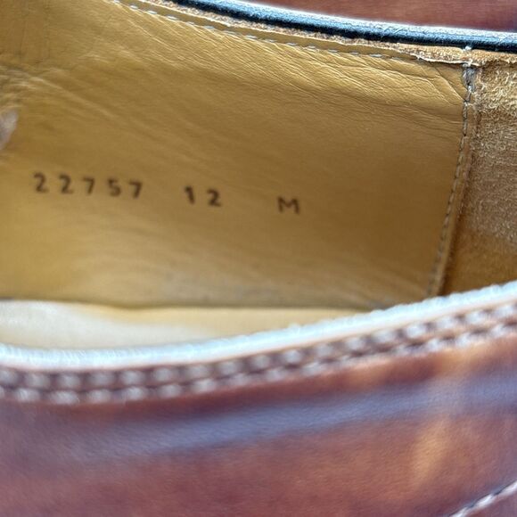 Magnanni Merrion Burnished Cognac Leather Derby Dress Shoes Size 12M Spain - Picture 7 of 14